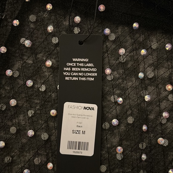 NWT fashion nova black sparkle party pants - Picture 6 of 7